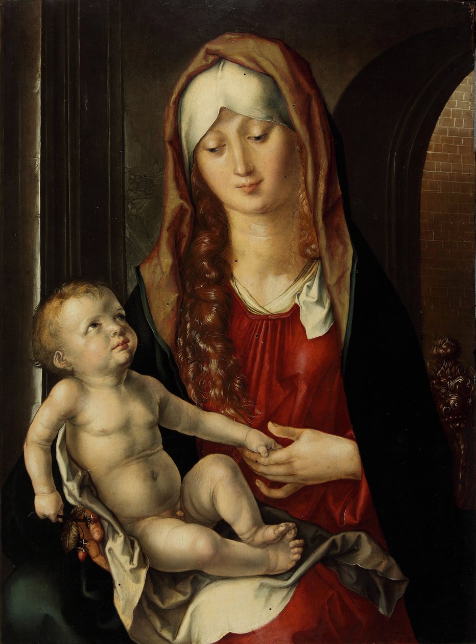 Bakire ve çocuk Madonna del Patrocinio, 1495. by Albrecht Dürer