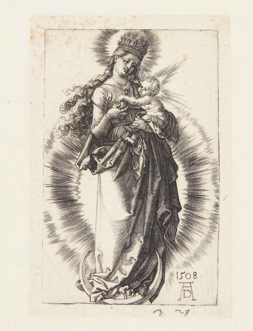 Hilal üzerindeki Bakire, yıldızlardan oluşan bir taç ile by Albrecht Dürer