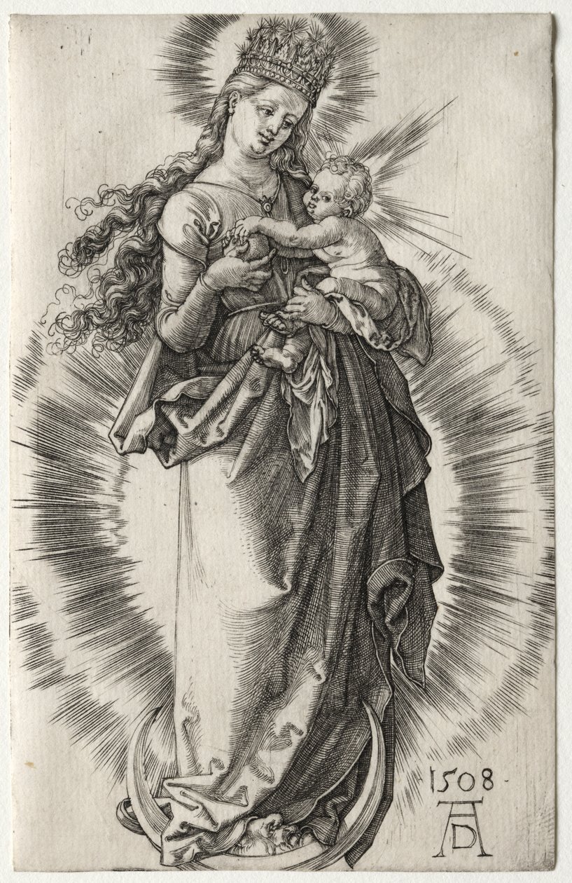 Yıldızlı Taçlı Bakire by Albrecht Dürer
