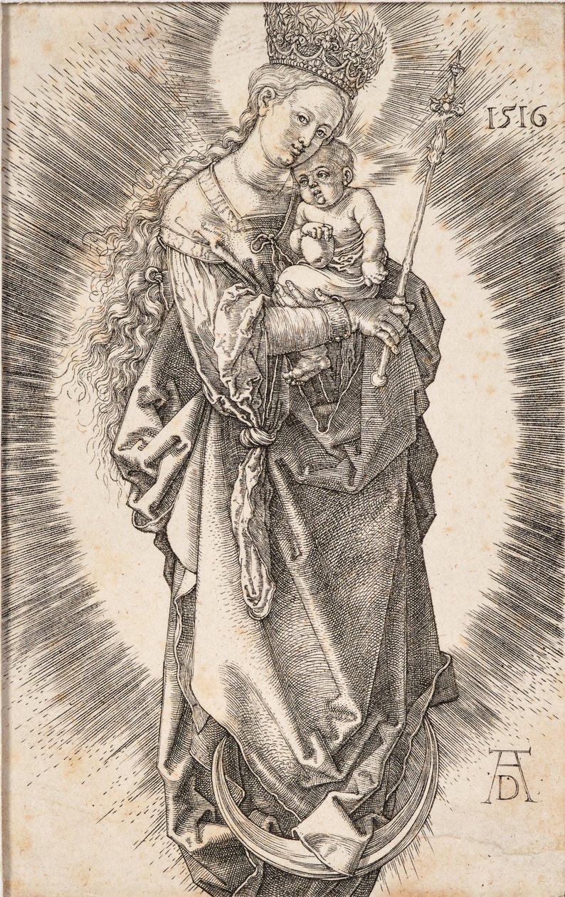 Yıldız tacı ve asalı Bakire, 1516. by Albrecht Dürer