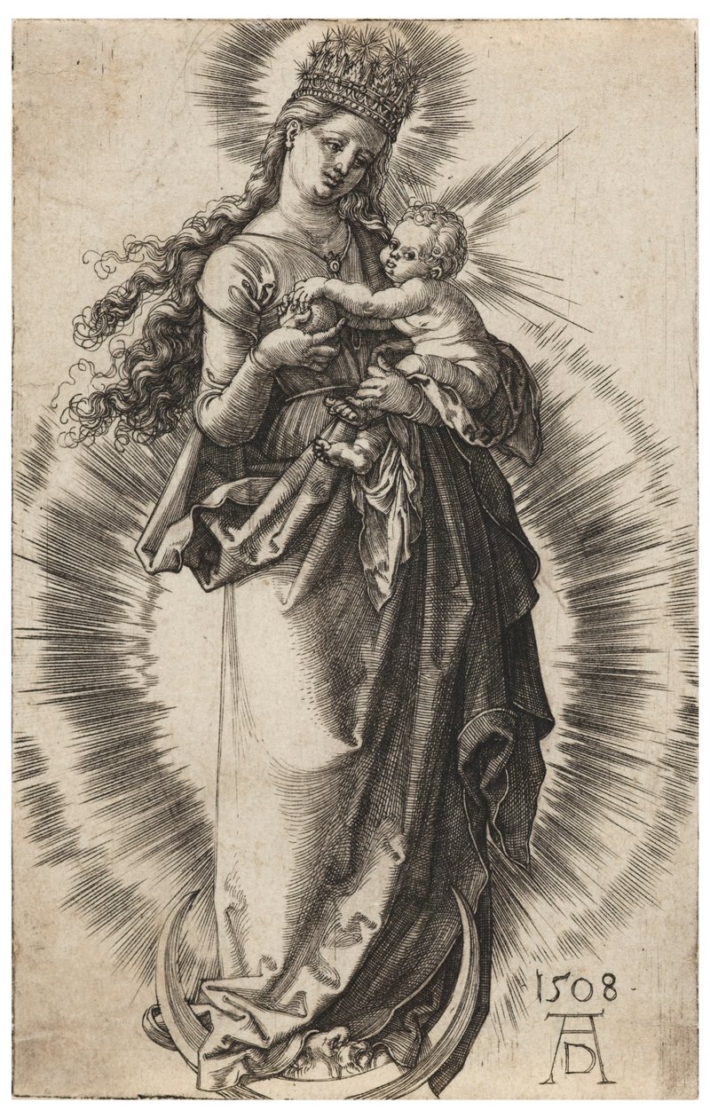 Yıldızlı Taçlı Bakire by Albrecht Dürer