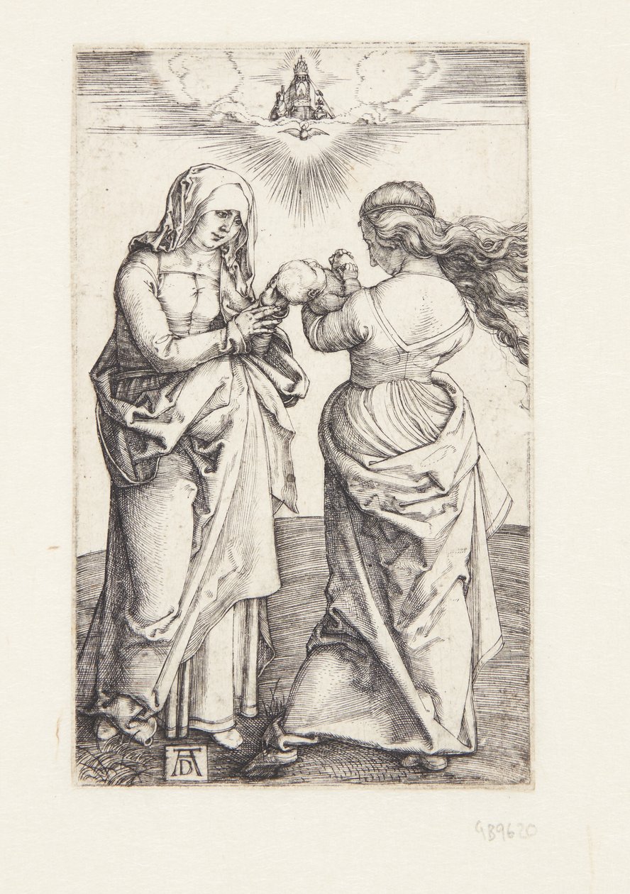Bebek İsa ve Aziz Anne ile Bakire by Albrecht Dürer