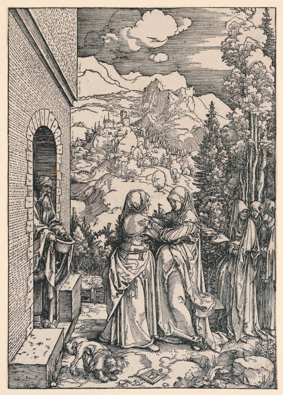 Bakire serisinin Yaşamından Ziyaret, by Albrecht Dürer