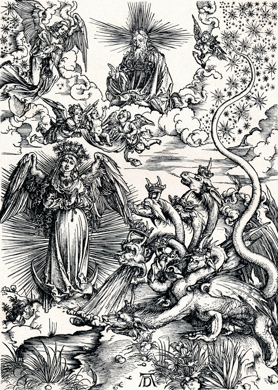 Güneşli Kadın ve Yedi Başlı Ejderha, 1498 1906 by Albrecht Dürer