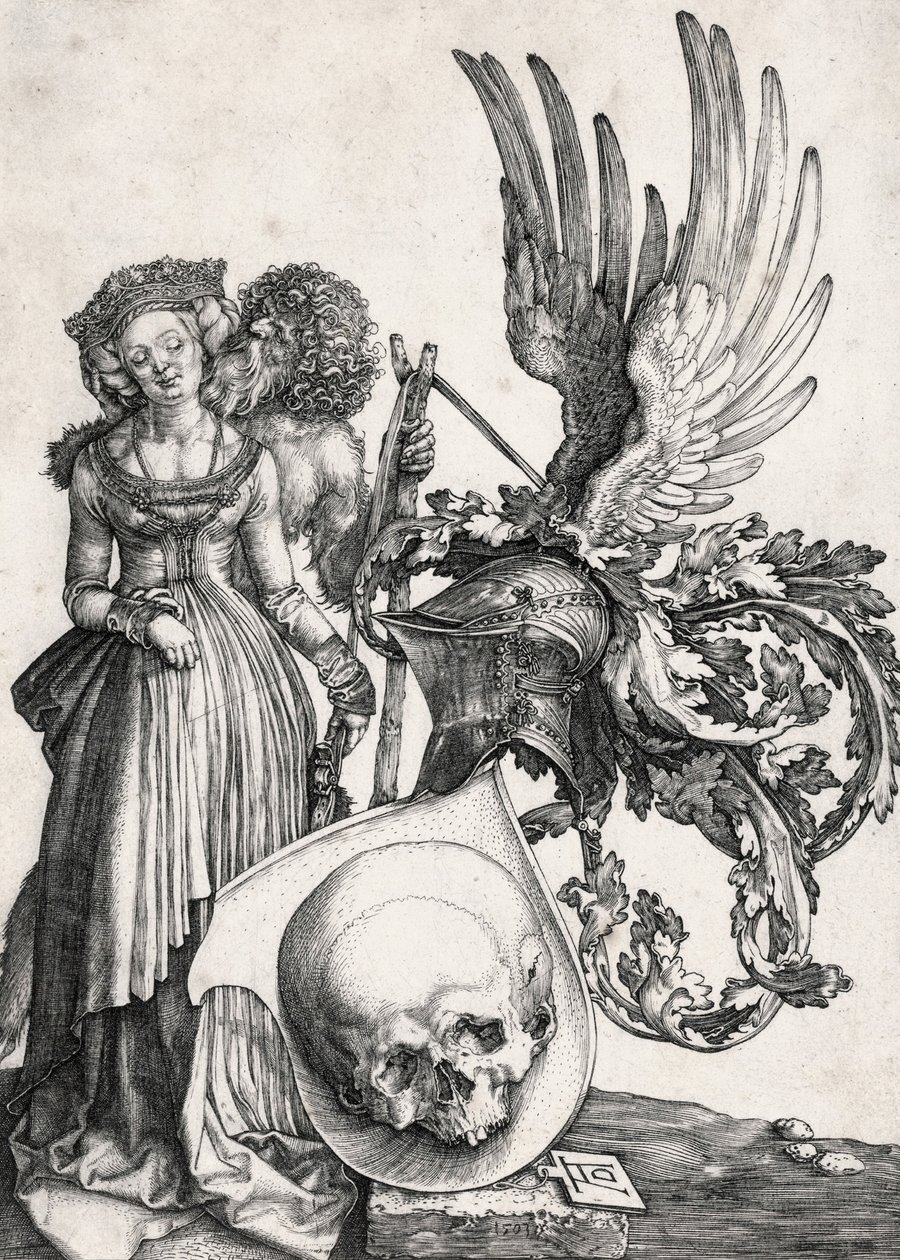 Kafatası ile arması, 1503. by Albrecht Dürer