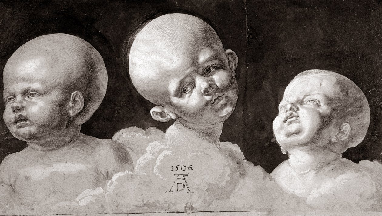 Üç Çocuk Başı, 1506 by Albrecht Dürer