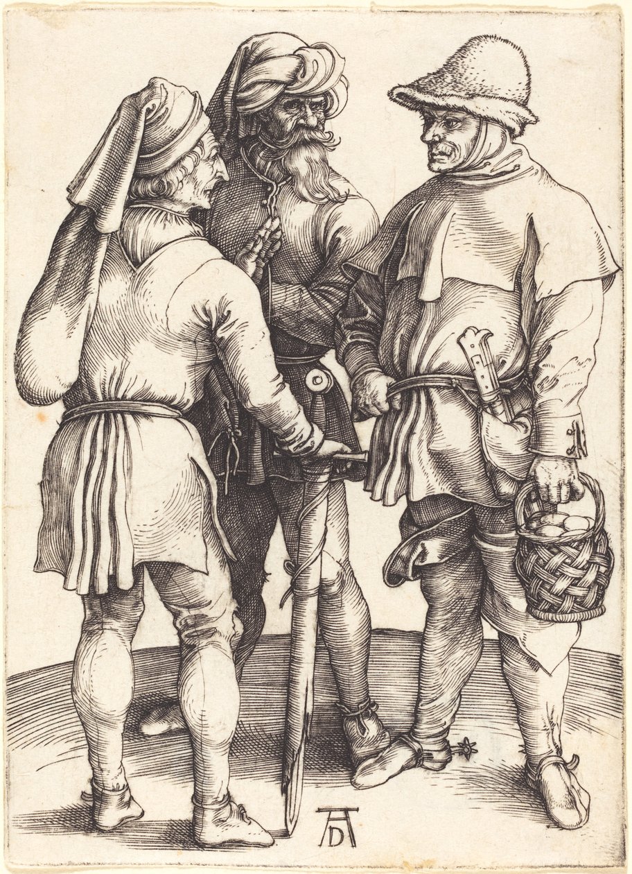 Üç Köylü Sohbette by Albrecht Dürer