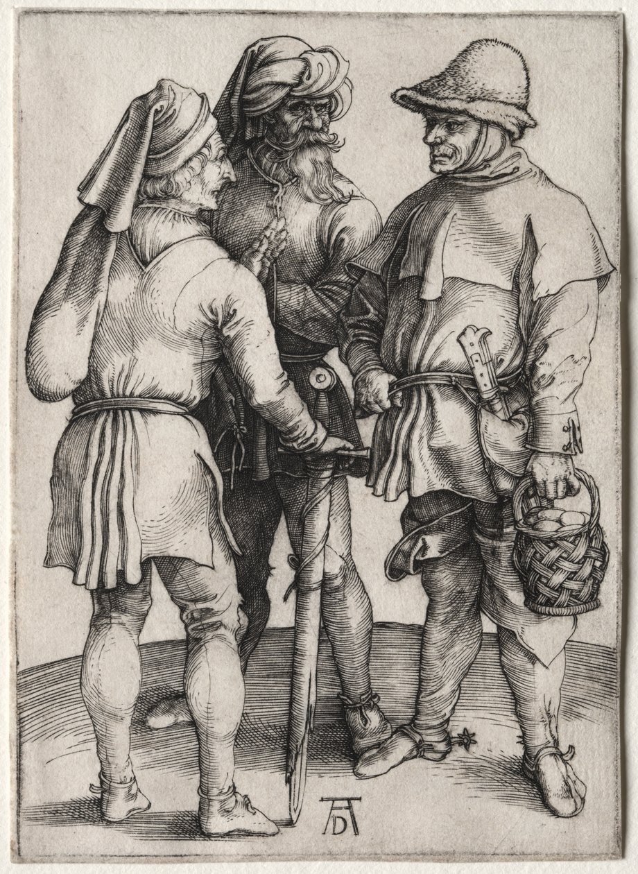Üç Köylü Sohbette by Albrecht Dürer