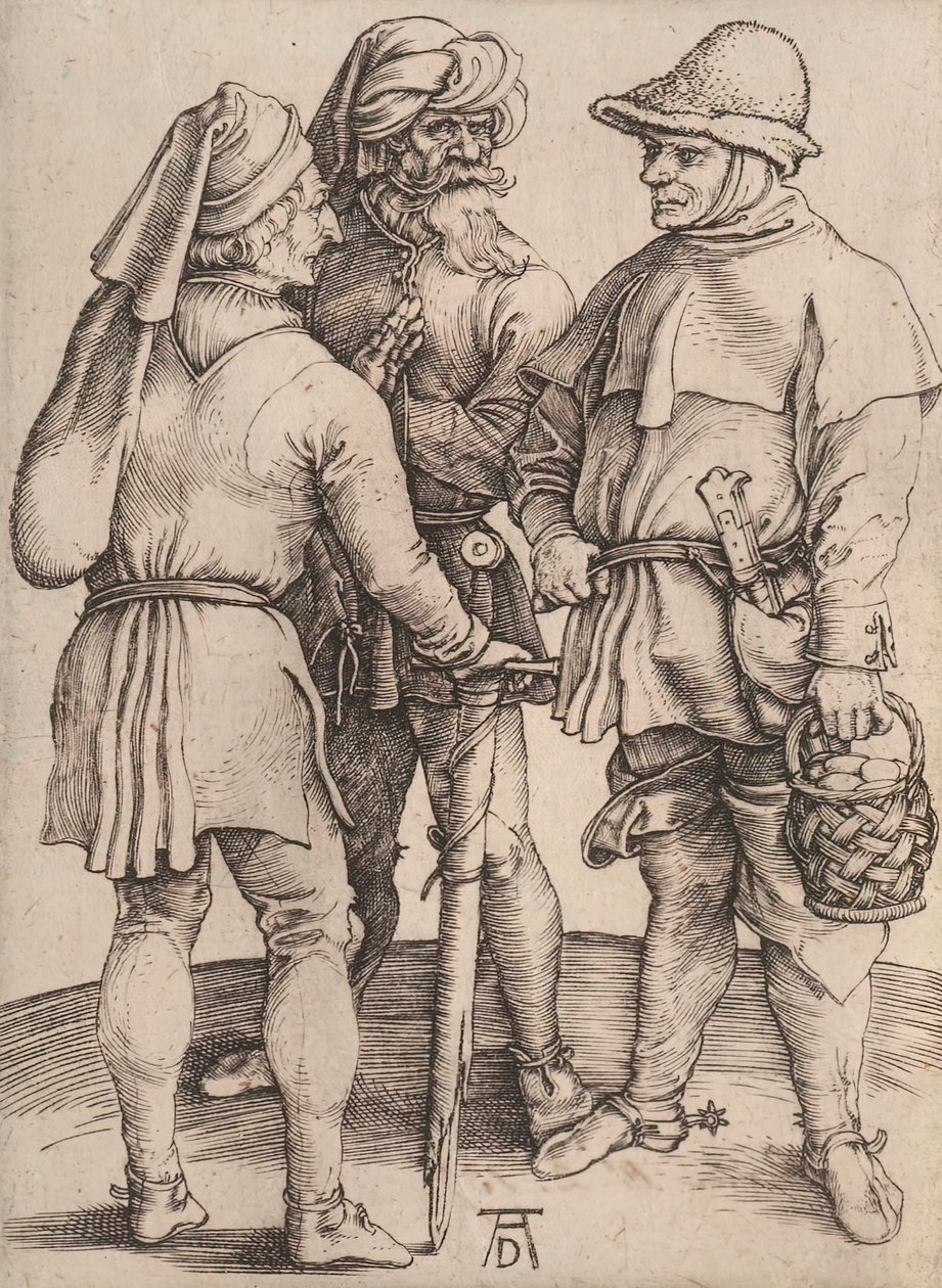 Konuşmada Üç Köylü, 1497-1498. by Albrecht Dürer