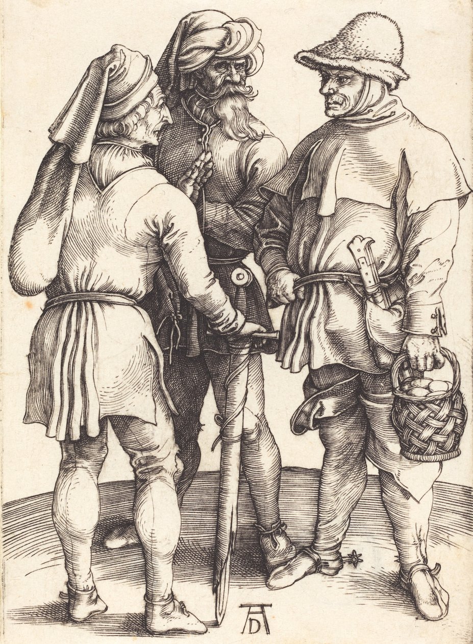 Sohbette Üç Köylü, c. 1497. by Albrecht Dürer