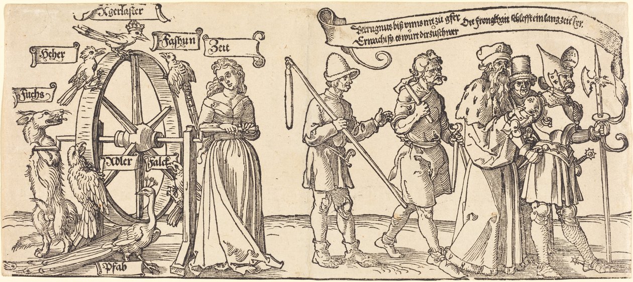 Zaman ve Her Seviyeden İnsanlarla Kader Çarkını Sağa Çeviren Bir Tilki by Albrecht Dürer
