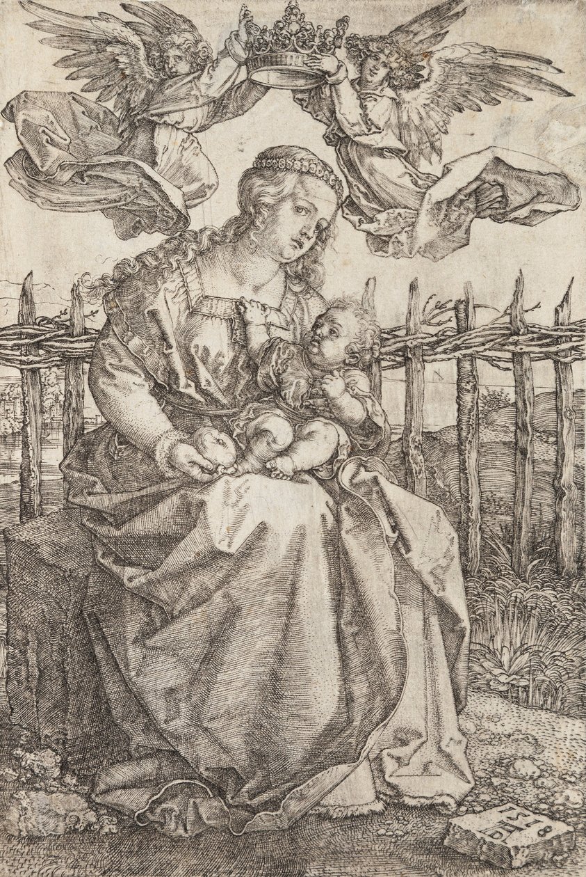 Meryem Ana, İki Melek Tarafından Taçlandı, 1518 by Albrecht Dürer