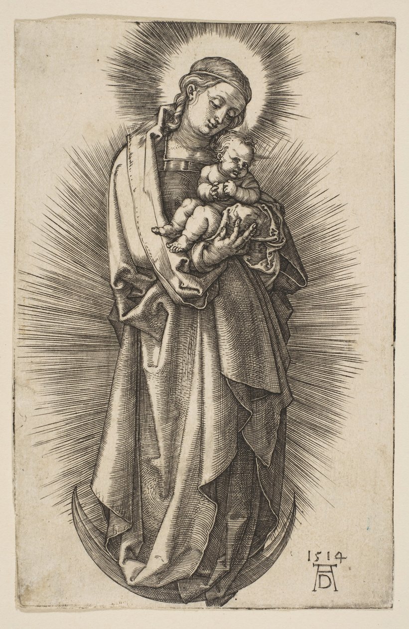 Taçlı Hilaldeki Bakire ve Çocuk, 1514. by Albrecht Dürer