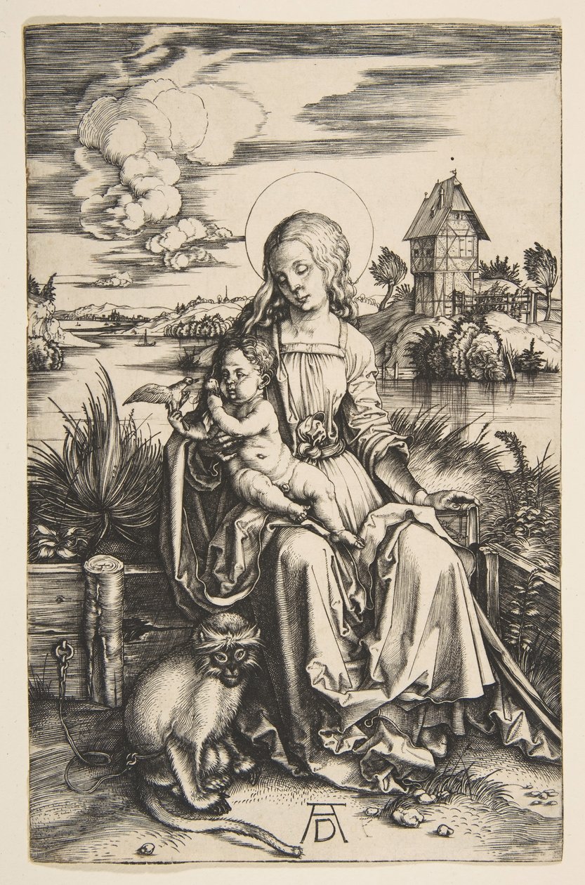 Maymunlu Bakire ve Çocuk, yak. 1498. by Albrecht Dürer