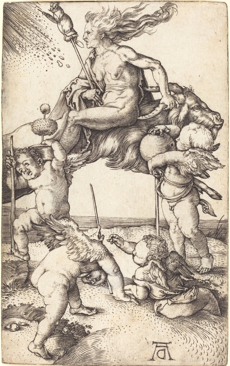 Keçiye Binen Cadı by Albrecht Dürer