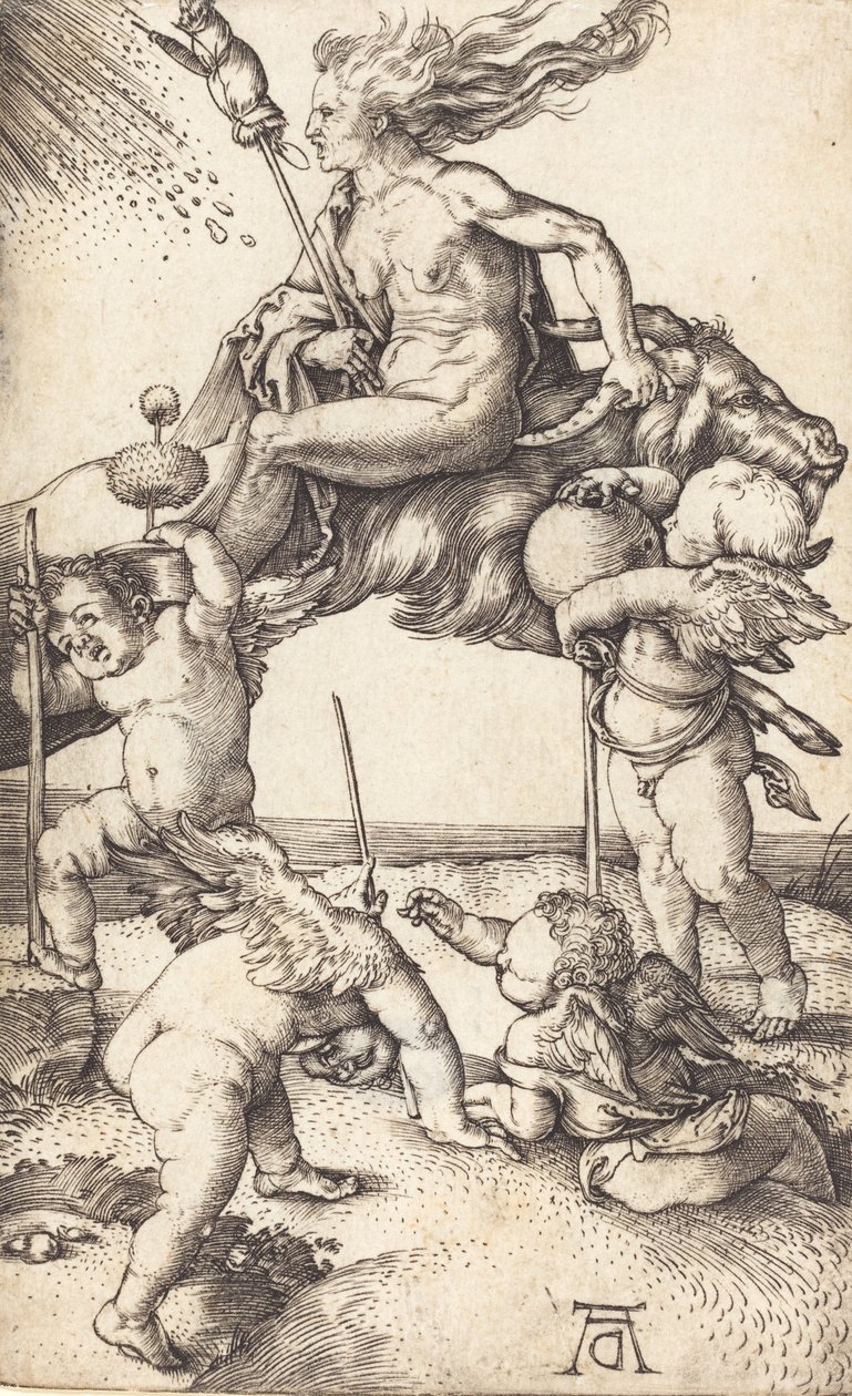 Keçiye Binen Cadı, c. 15001501. by Albrecht Dürer