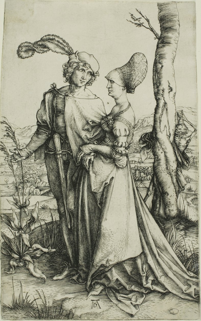 Ölümle Tehdit Edilen Genç Çift (Promenade) by Albrecht Dürer