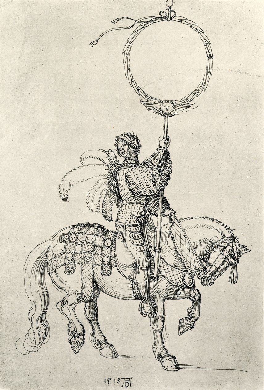Çelenk sahibi olarak genç binici by Albrecht Dürer