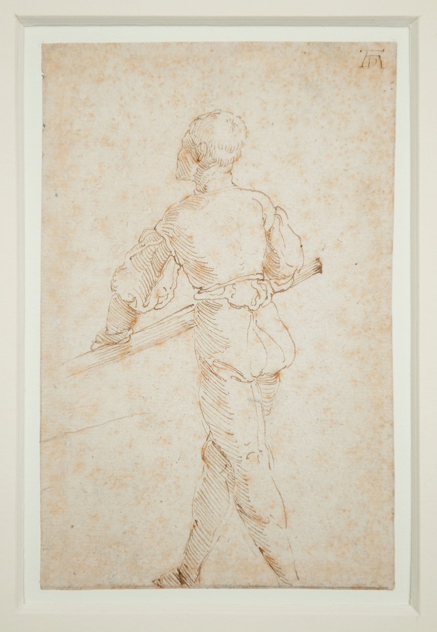 Kürekli Bir Adam, c.1520-21 (kağıt üzerine kalem ve kahverengi mürekkep) by Albrecht Dürer