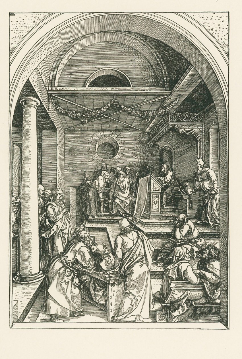 Mesih Tapınaktaki Doktorların Arasında by Albrecht Dürer or Duerer