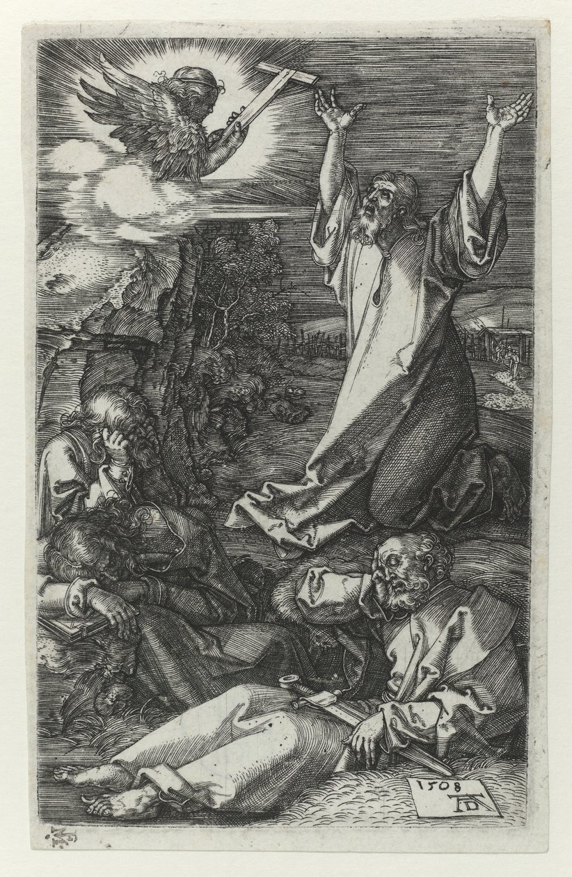 zeytin ağaçlarının bahçesinde İsa by Albrecht Dürer