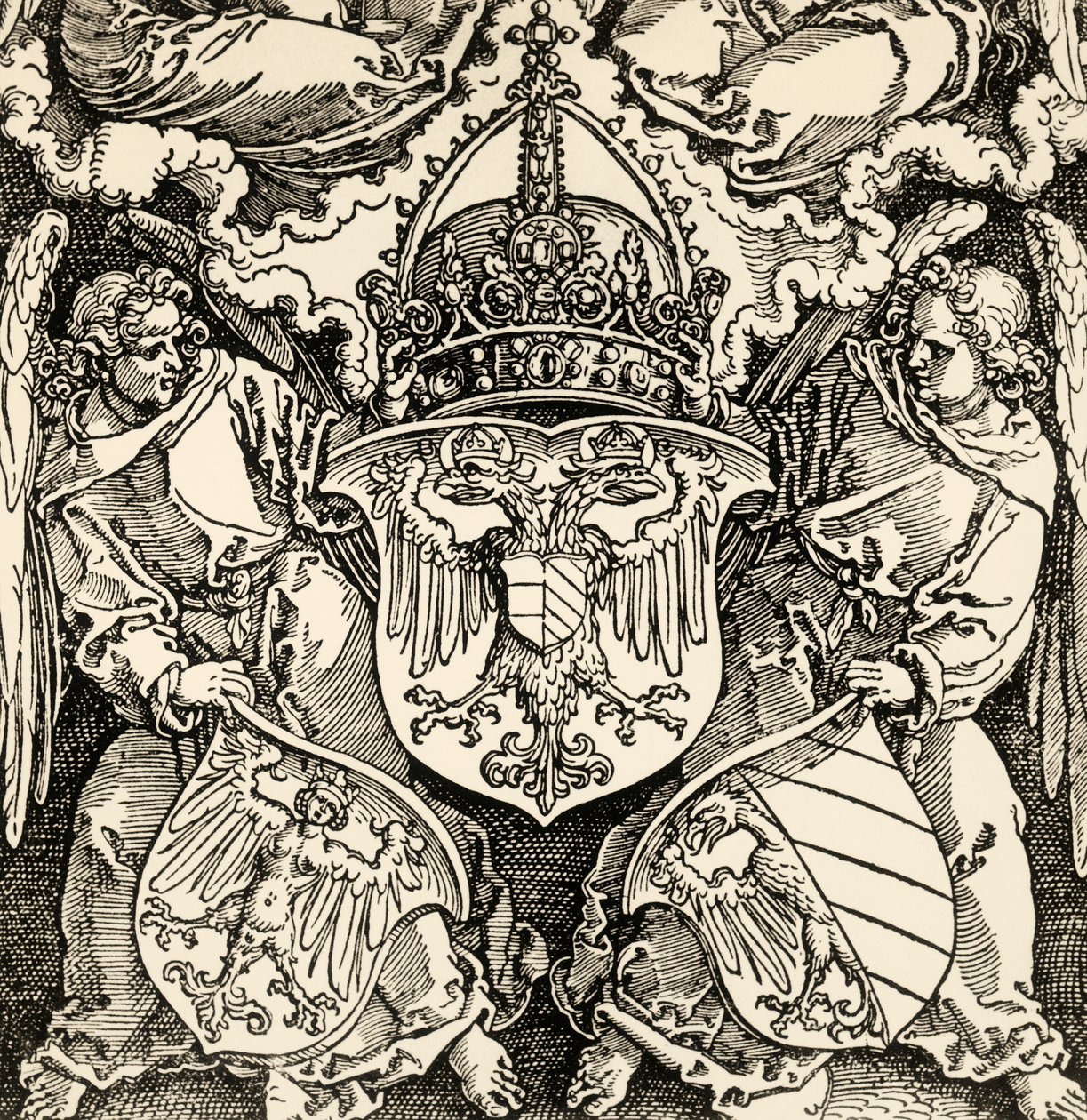 Albrecht Durer (1471-1528), gravür, Almanya tarafından Germen imparatorluğunun arması by Albrecht Dürer