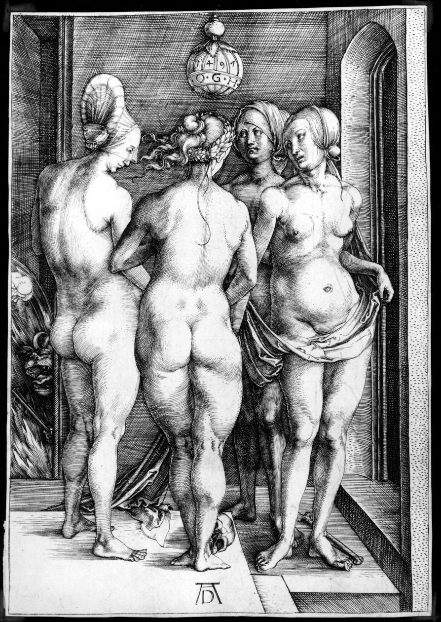 Dört Çıplak Kadın veya Cadılar by Albrecht Dürer