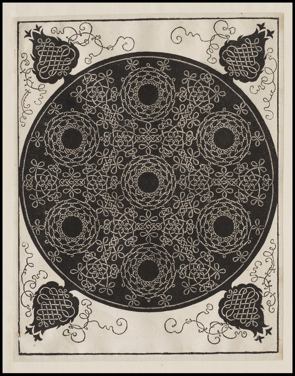 Dördüncü Düğüm, siyah merkezli 7 dairesel düğüm grubu, c.1506 by Albrecht Dürer