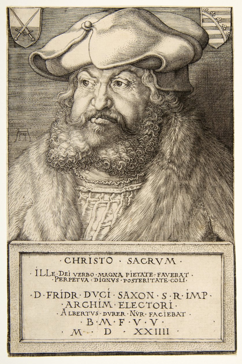 Bilge Frederick, Saksonya Seçmeni, pub. 1524 (gravür) by Albrecht Dürer