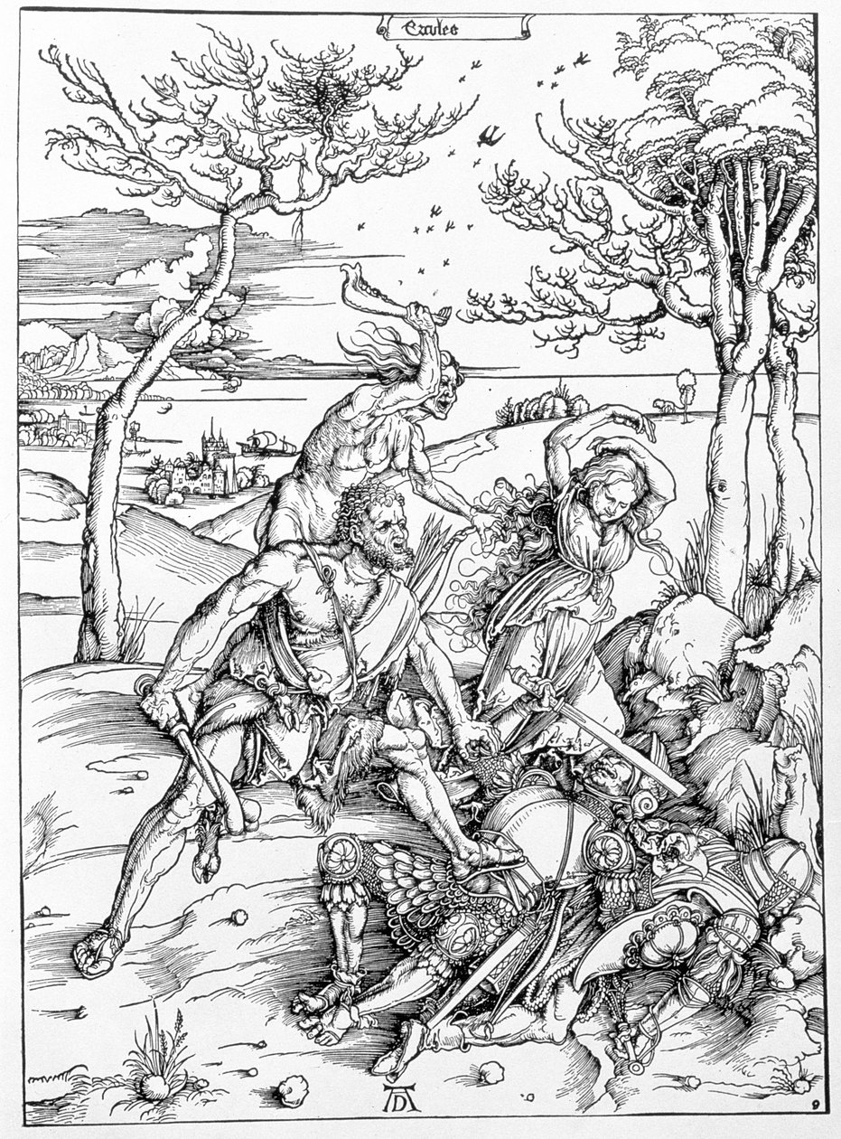 Herkül Molionidleri Öldürüyor, c.1496/98 (gravür) by Albrecht Dürer or Duerer