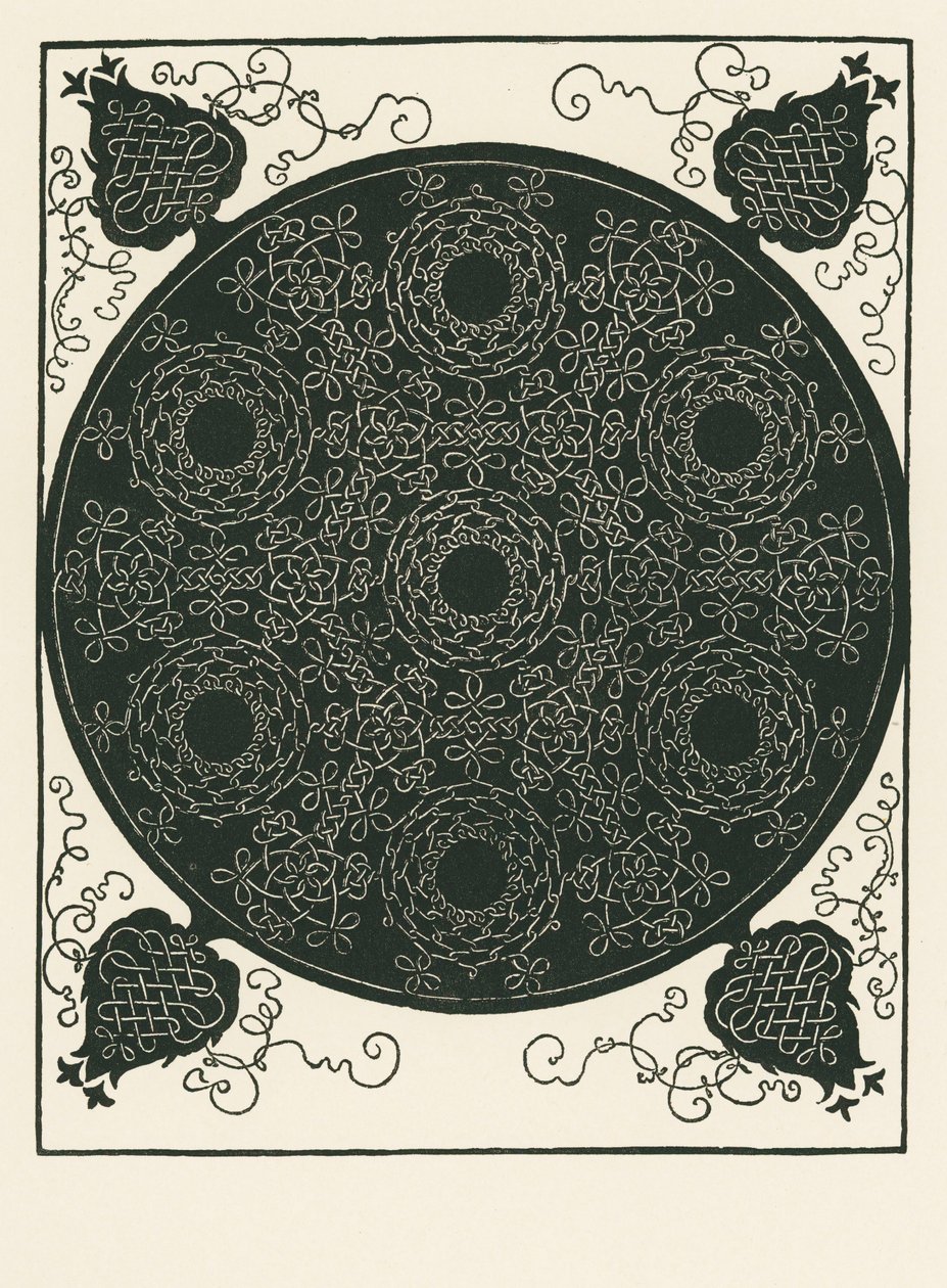 Ortasında altı kez tekrarlanan küçük siyah daire bulunan düğüm by Albrecht Dürer or Duerer