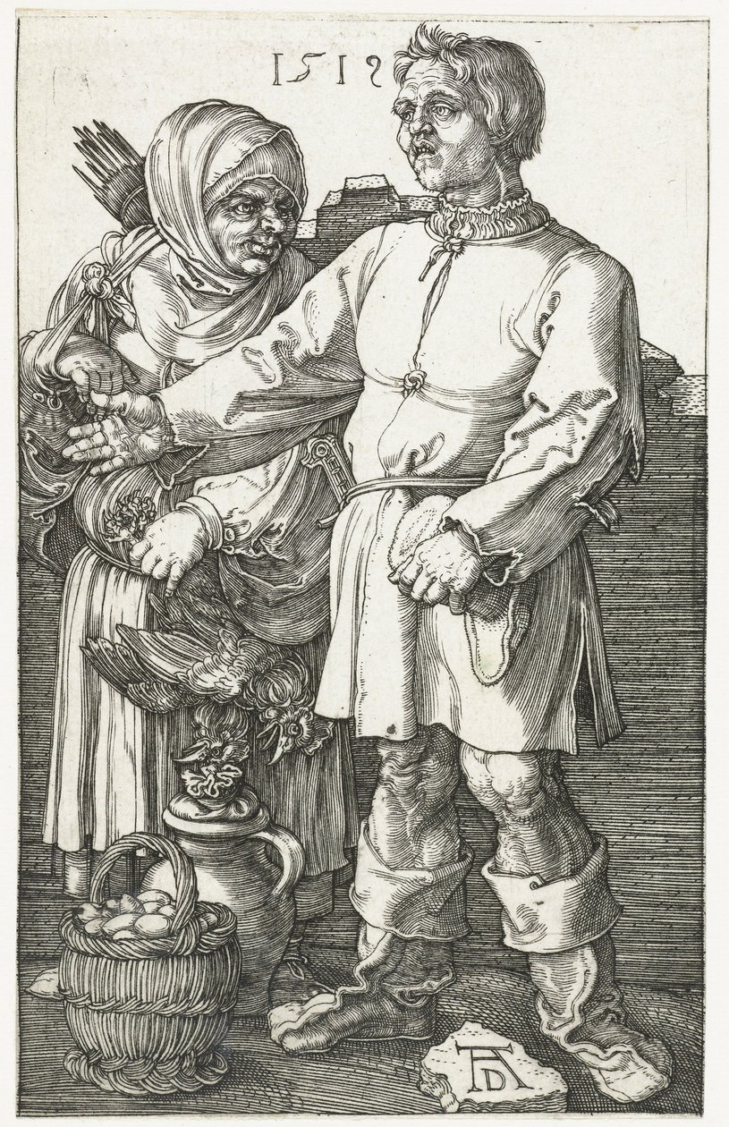 Piyasadaki köylü çift by Albrecht Dürer or Duerer