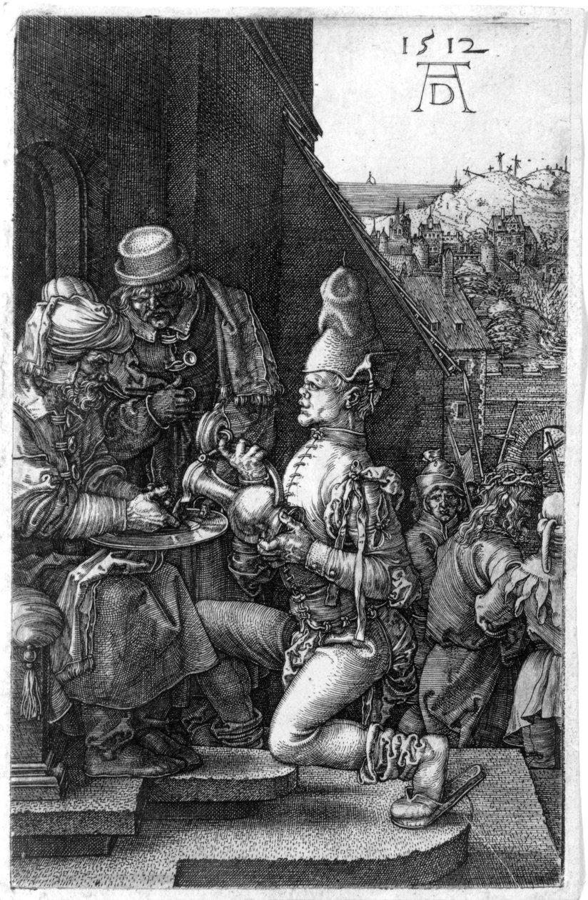 Ellerini Yıkanan Pilatus, Oyulmuş Tutkudan by Albrecht Dürer