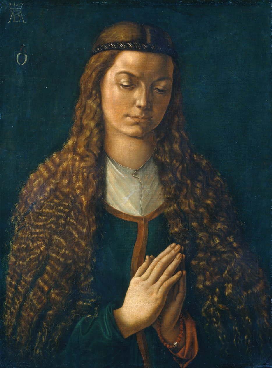 Saçları Aşağıya Düşmüş Genç Bir Kadının Portresi by Albrecht Dürer or Duerer