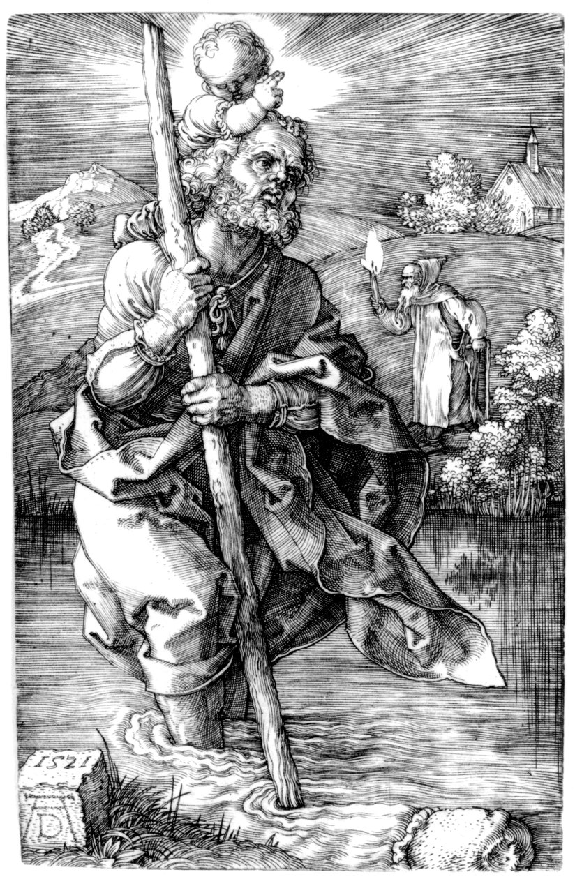 Sağa bakan Aziz Christopher by Albrecht Dürer