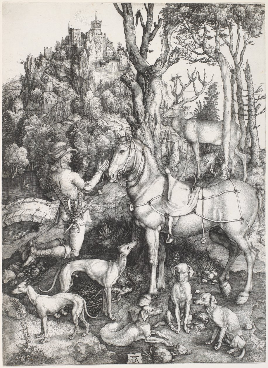 Aziz Eustace, c. 1500-1501 (gravür) by Albrecht Dürer