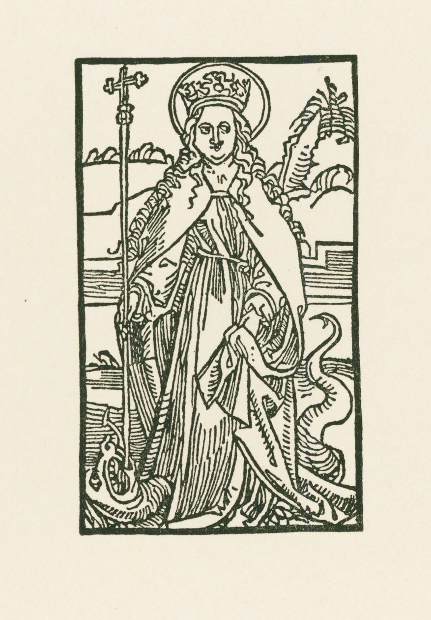 Azize Margaret. Hortulus Anime için illüstrasyon. Michael Furter tarafından basılmıştır, Basel by Albrecht Dürer or Duerer