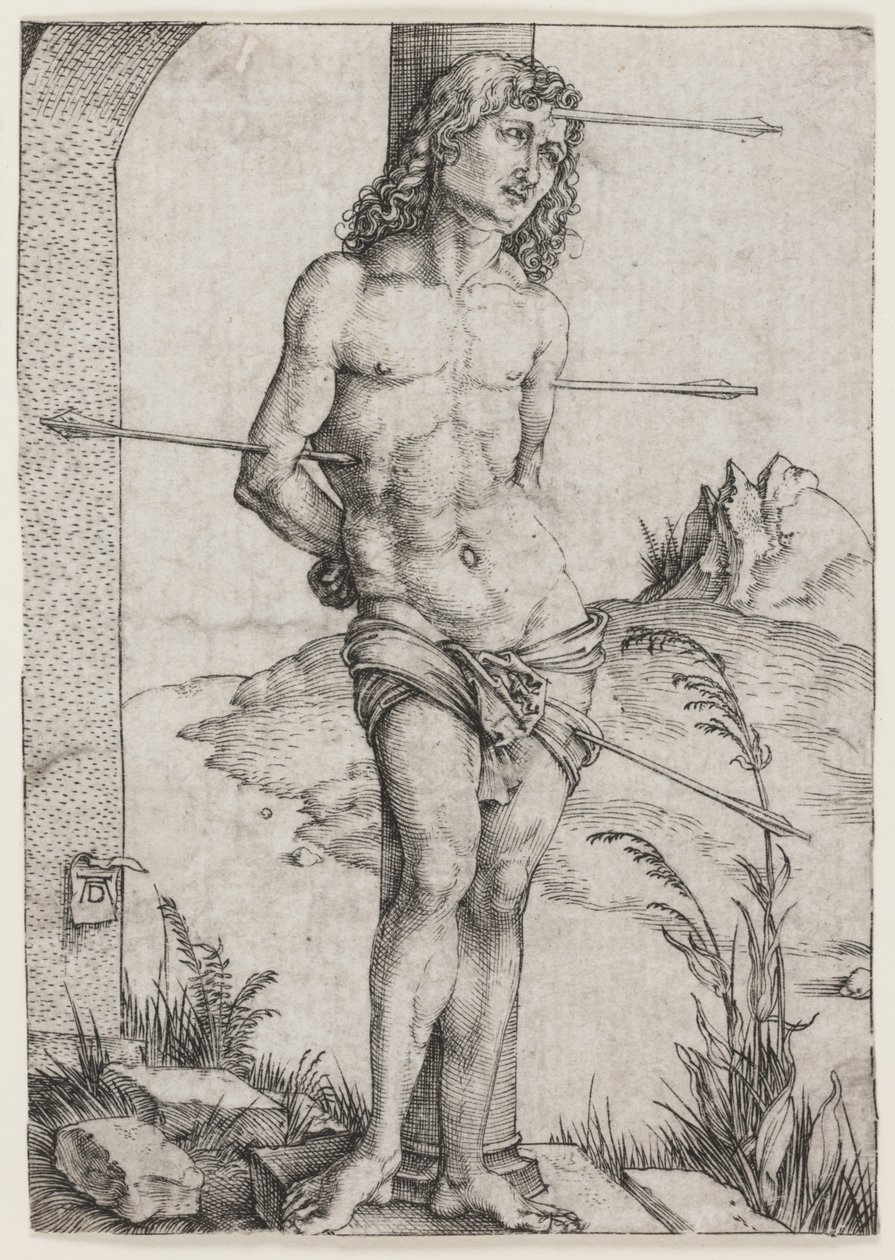 Sütundaki Aziz Sebastian by Albrecht Dürer