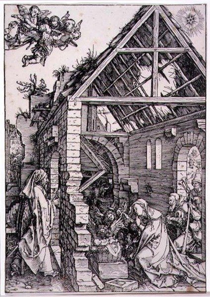 Çobanların Hayranlığı (tahta baskı) by Albrecht Dürer