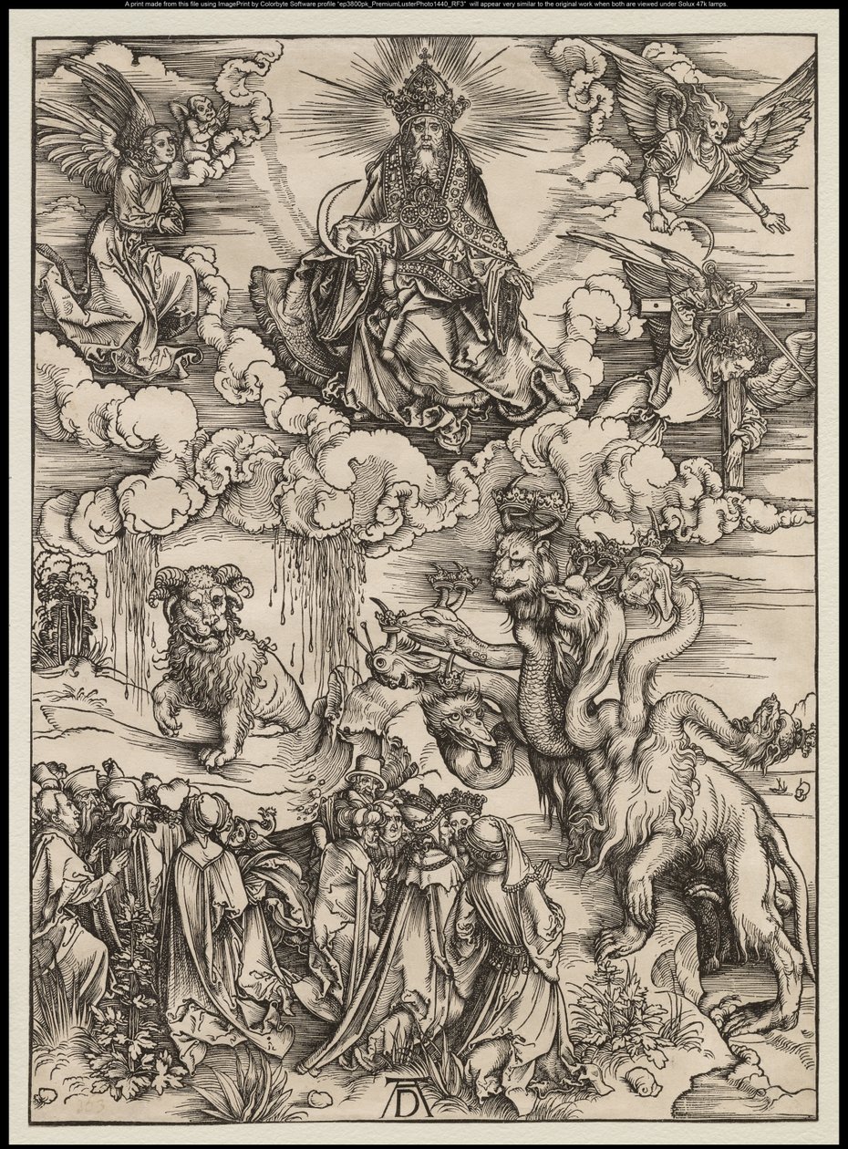 Kıyamet: Kuzu Gibi İki Boynuzlu Canavar, 1496-97 by Albrecht Dürer