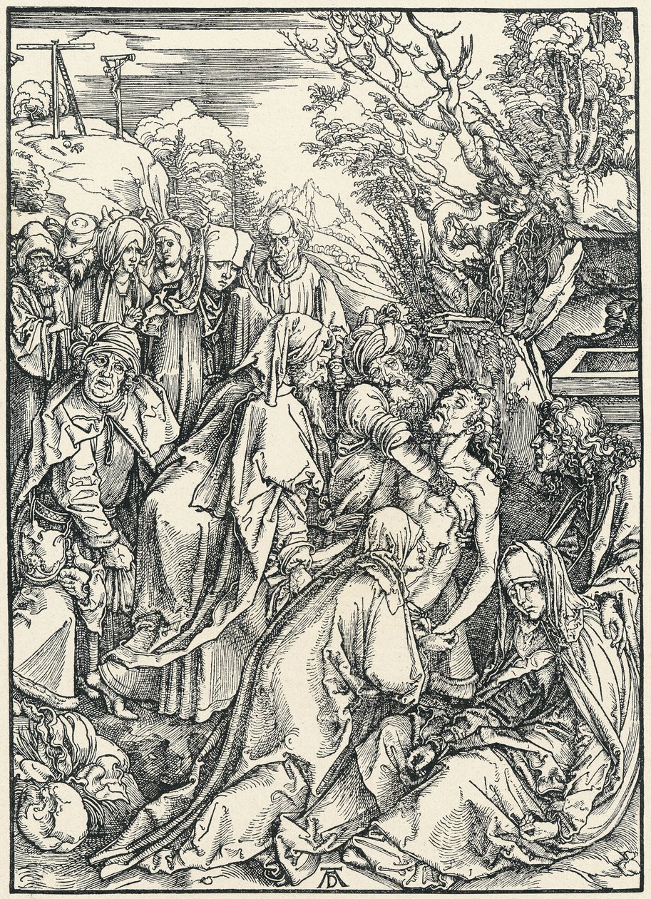 The Entombment, from the Great Passion, c.1496-97 (tahta baskı) by Albrecht Dürer