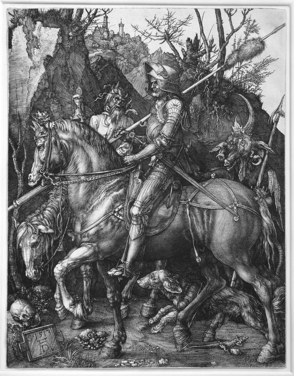 Şövalye, Ölüm ve Şeytan Gravür, Albrecht Durer (1471-1528) 1513 Güneş. 0,25x0,19 m Paris, Louvre Müzesi by Albrecht Dürer