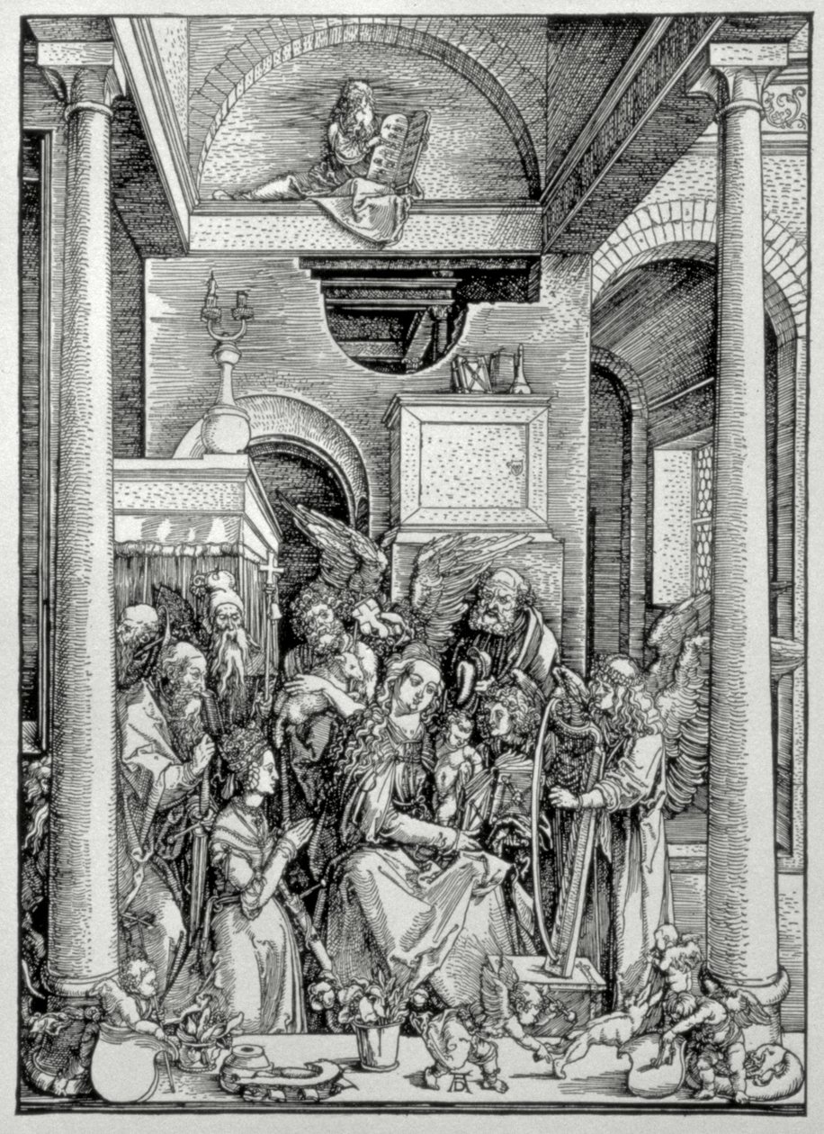 Azizler ile Bakire ve Çocuk (gravür) by Albrecht Dürer
