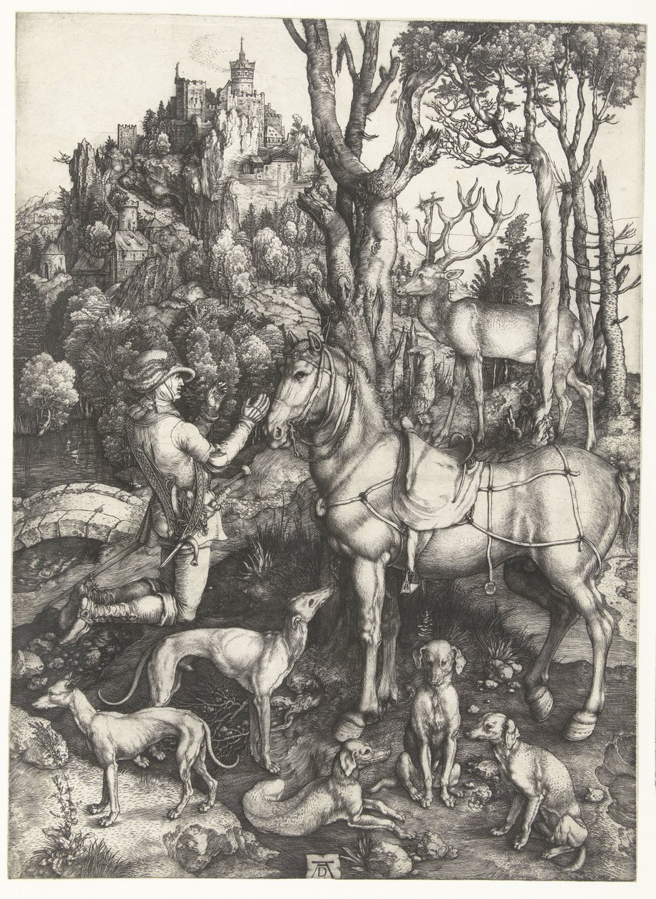 St Eustace'in Vizyonu by Albrecht Dürer or Duerer