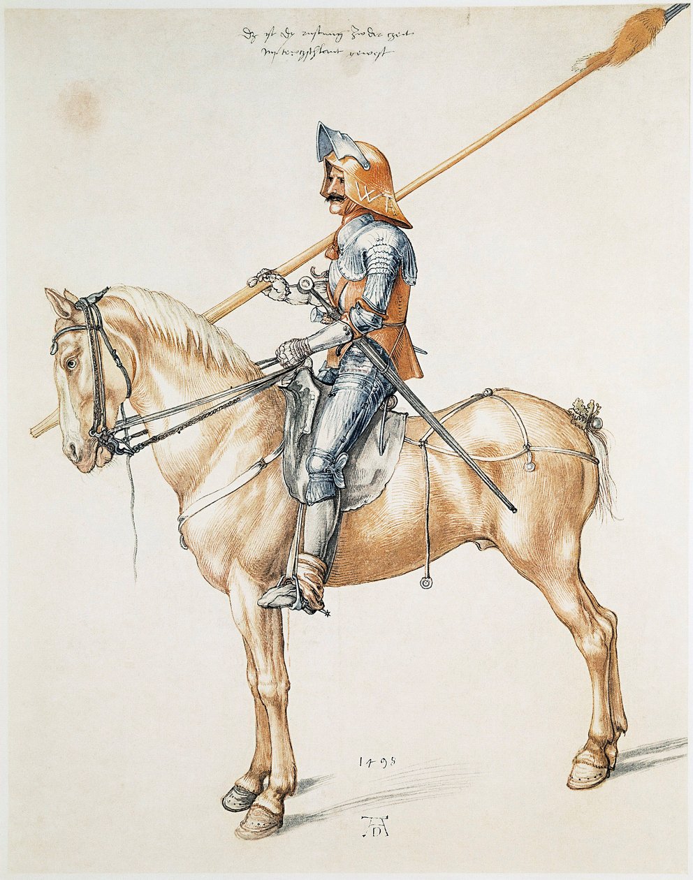 Silah şövalyesi Suluboya çizimi Albrecht Durer