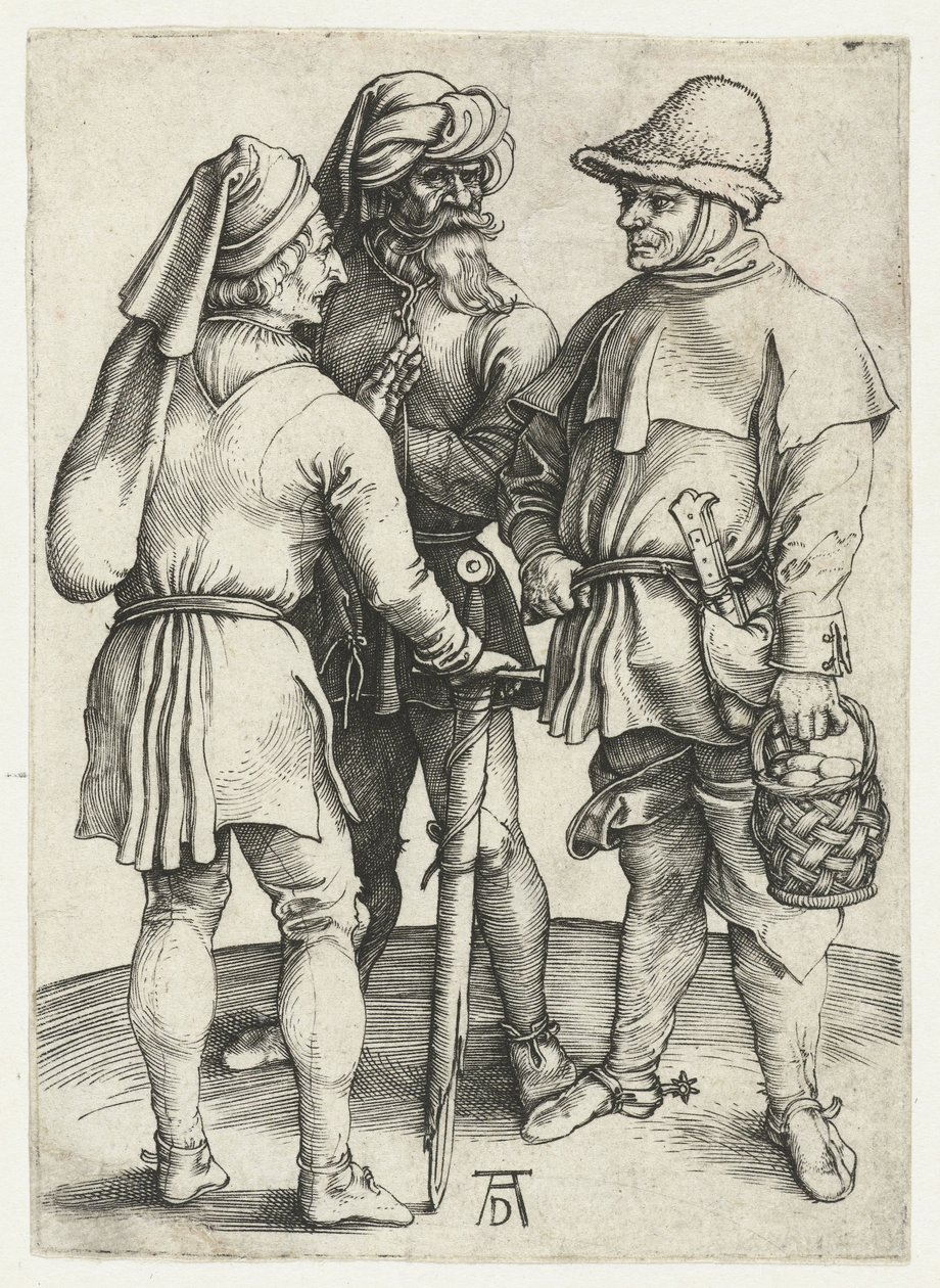 Üç Köylü Konuşuyor, by Albrecht Dürer or Duerer
