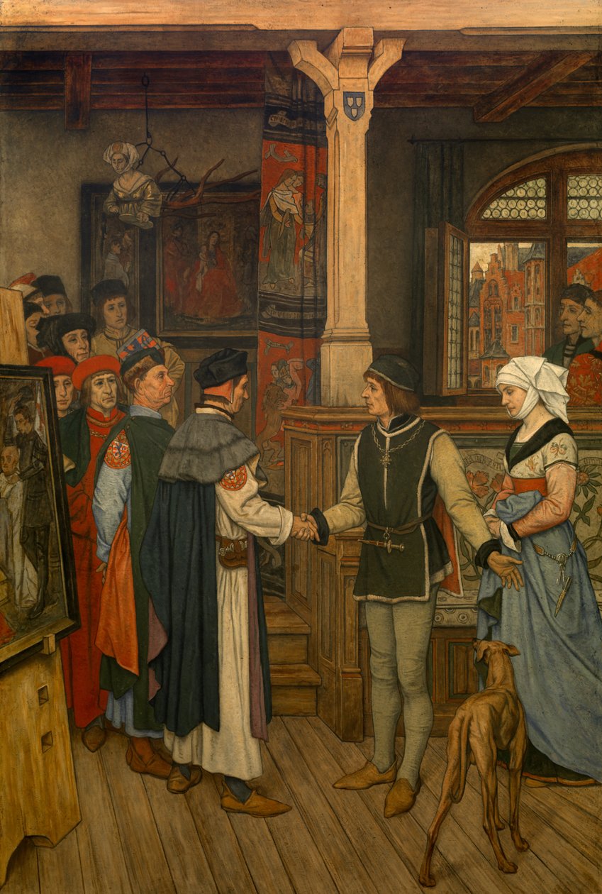 Jan van Eyck Atölyesindeki Yargıçlar, 1895-1900 dolayları (duvar resmi) by Albrecht de Vriendt