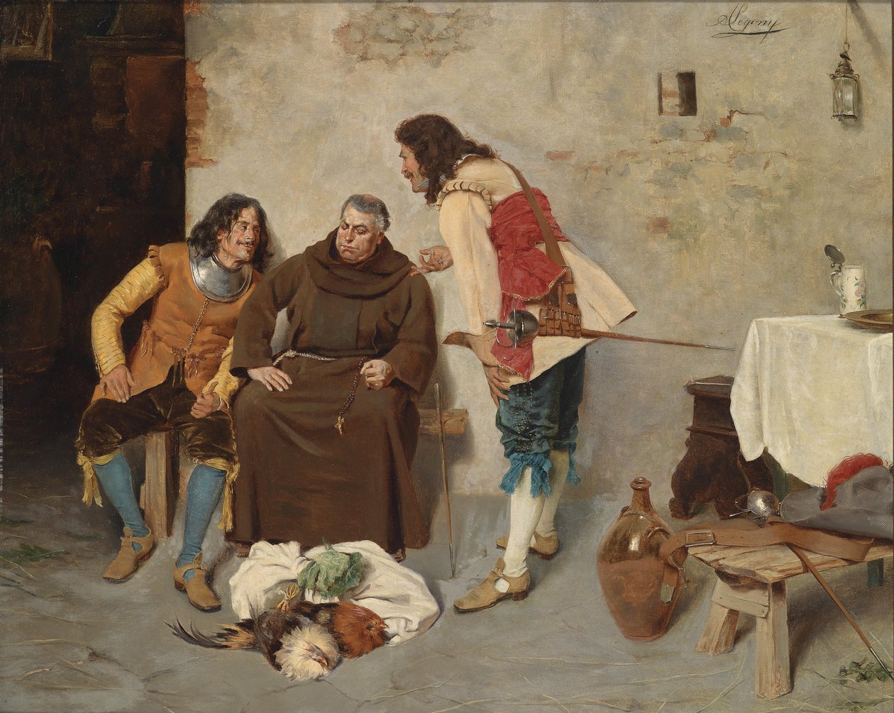 Baba paralı askerlerle konuşuyor by Alcide Segoni