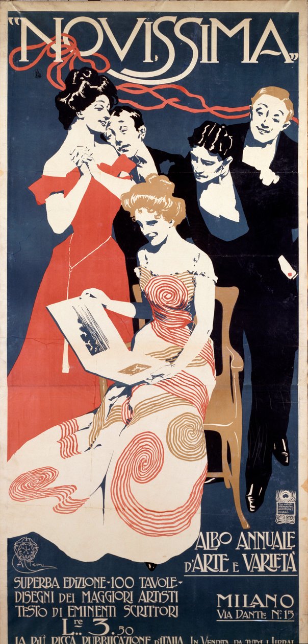 Novissima, Arts and letter dergisi için reklam afişi, c.1920 by Aleardo Terzi