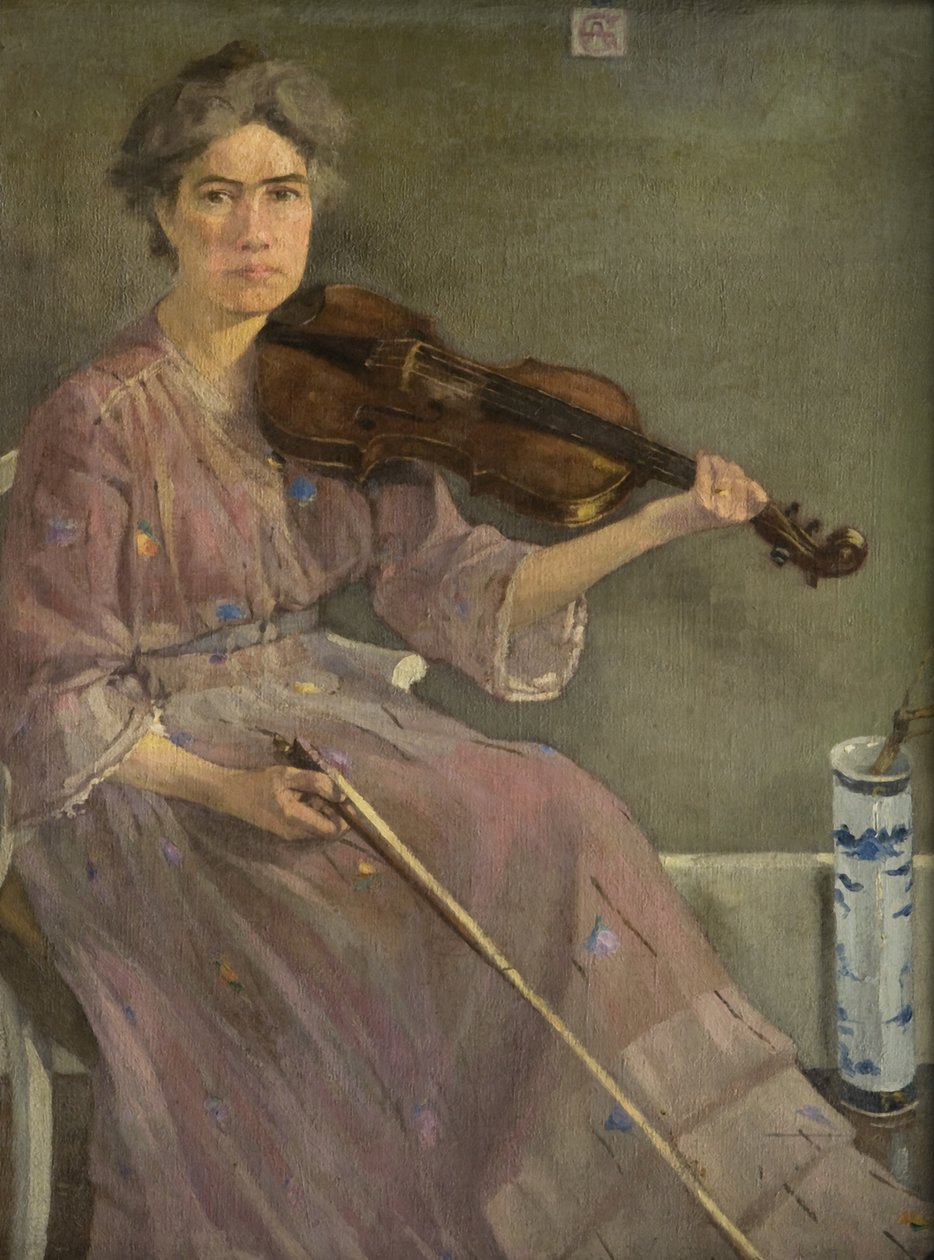 Sanatçının Karısı, 20. yüzyıl (tuval üzerine yağlı boya) by Alec Grieve